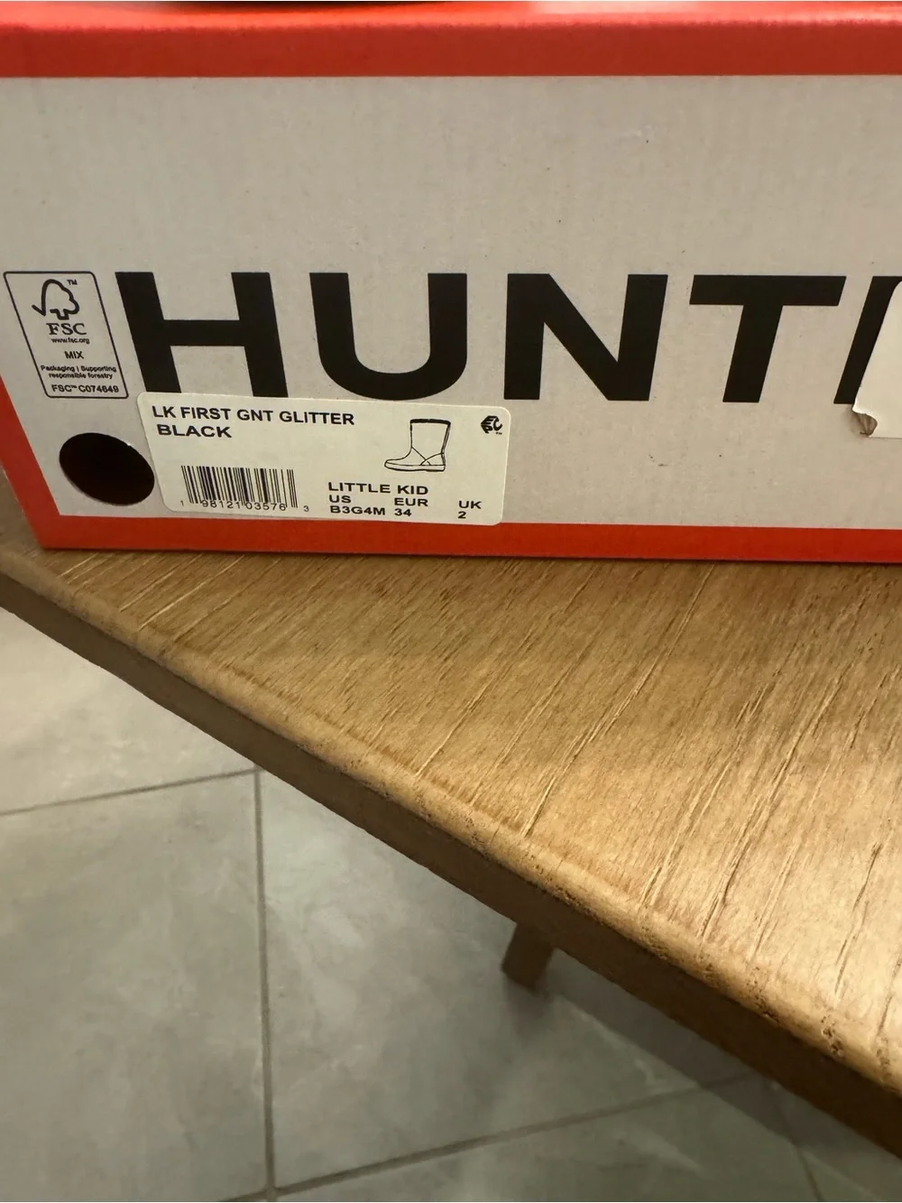 Hunter Black Sparkle Kids Rain Boots